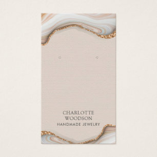Agate Marble Pink Blush Geode Earring Display Card