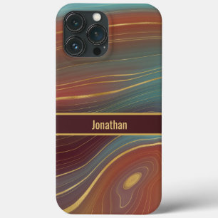 Agate Marble Strata - Burgund Rust Dusty Aqua Case-Mate iPhone Hülle