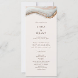 Agate Marble Texture Wedding Programm