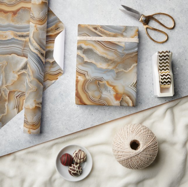 Agate Marbled Texture Wrapping Paper Roll Geschenkpapier (Kunsthandwerk)