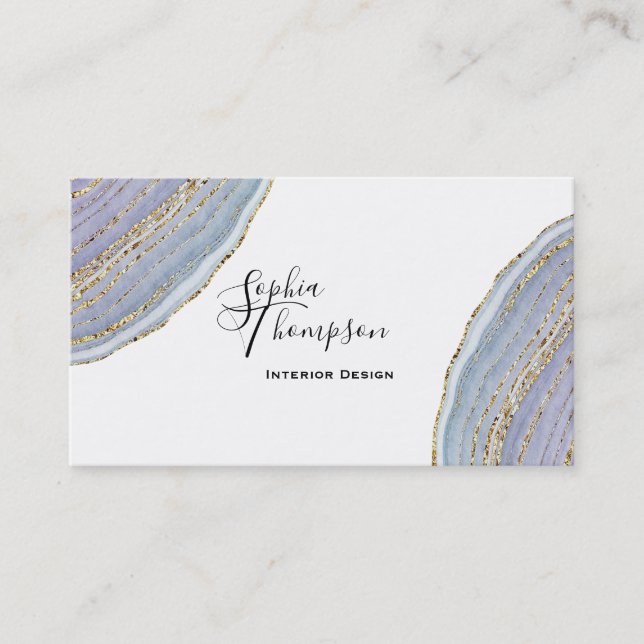 Agate moderne de Geode de lavande d'or - carte de (Devant)