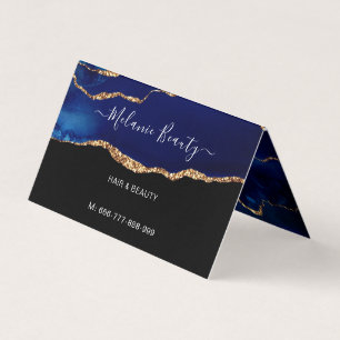 Agate Navy Blue Marble Gold Business Card Visitenkarten