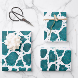 Agate Océan Sarcelle Papier Cadeau Moderne Abstr