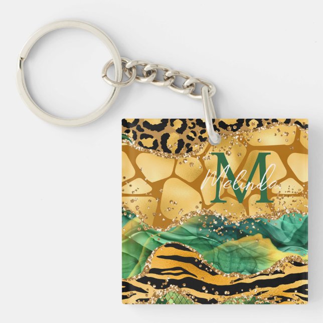 Agate Poster de animal Gold et Green Safari (Devant)
