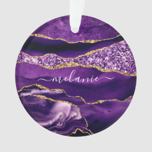 Agate Purple Gold Parties scintillant Marbre Perso