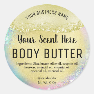 Agate Rainbow-farbene Body Butter Labels Runder Aufkleber