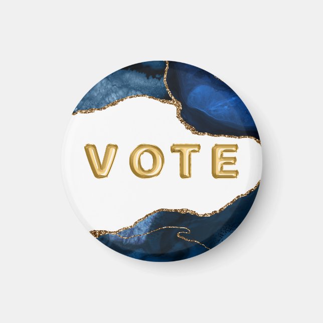 Agate Sapphire with Gold Veins Vote Magnet (Vorne)