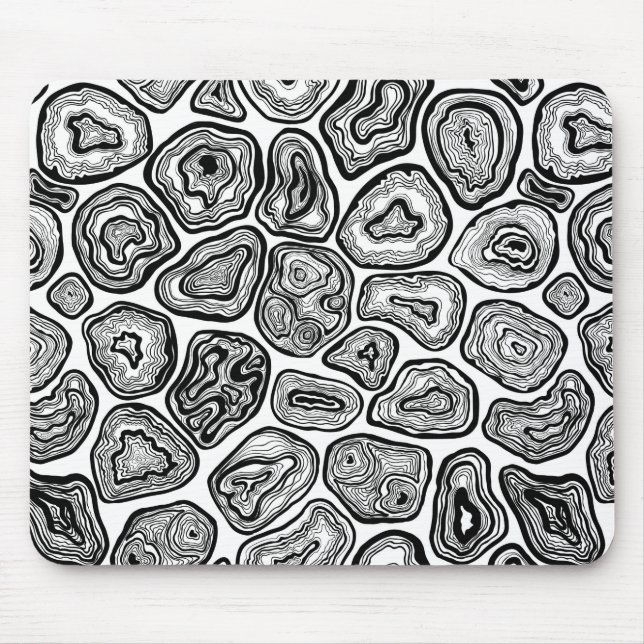 Agate-Scheiben in Schwarz-Weiß Mousepad (Vorne)