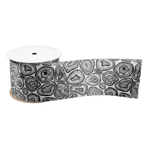 Agate-Scheiben in Schwarz-Weiß Satinband
