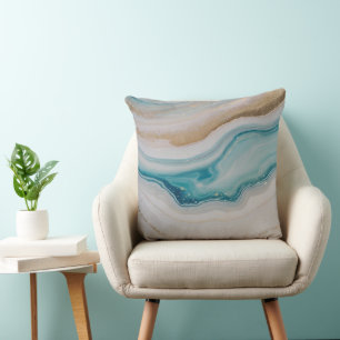 Agate Seascape Scrapbook Paper Kissen
