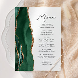 Agate Smaragdgrün Gold Schrift Hochzeit Menükarte