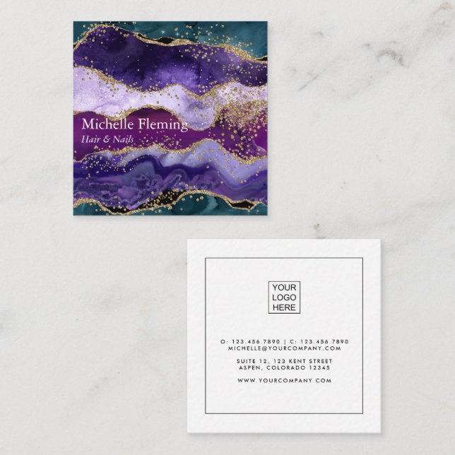Agate Square Business Card Quadratische Visitenkarte (Vorne/Hinten)