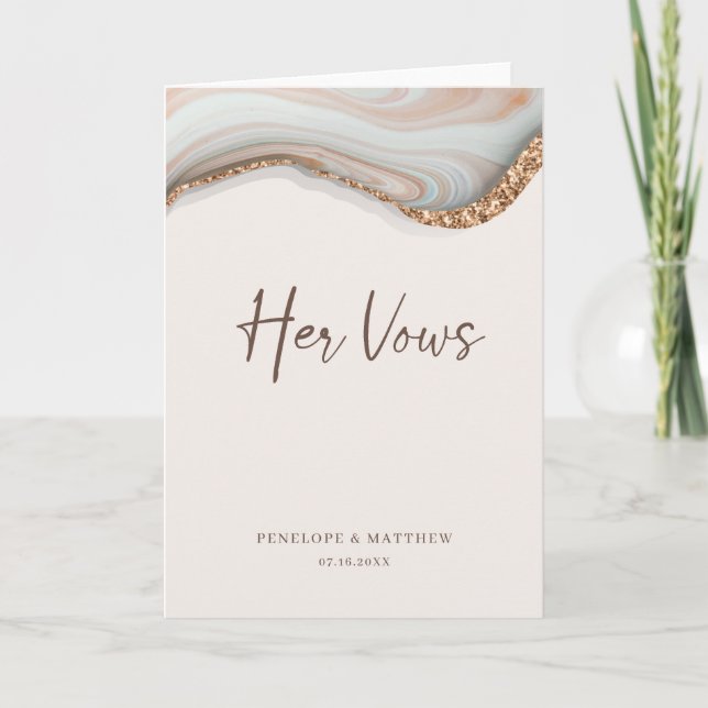 Agate Stone marble Ihre Vows Card Karte (Vorderseite)