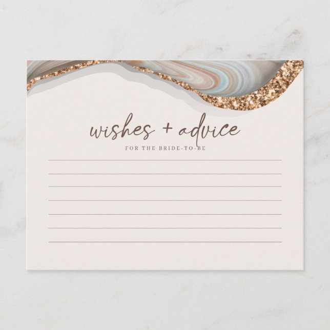 Agate Stone Marbre Bride À Être Carte Conseil (Devant)