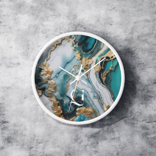 Agate Stone Monogram Aquamarin Uhr
