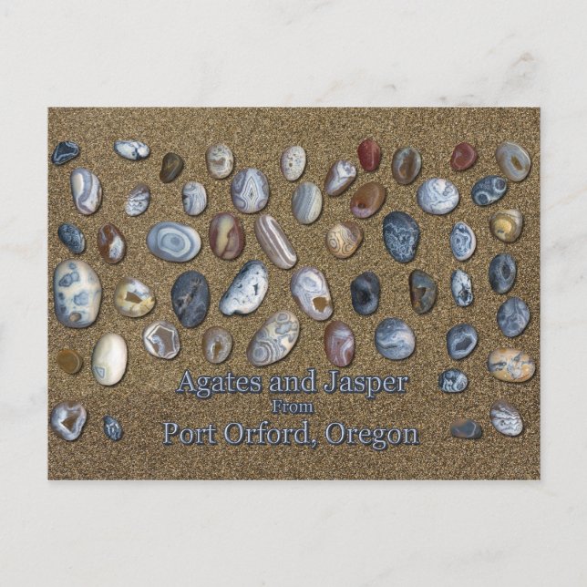 Agates und Jasper von Port Orford Oregon Postkarte (Vorderseite)