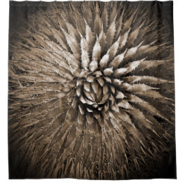 Agave Abstrakt Brown Sepia Duschvorhang