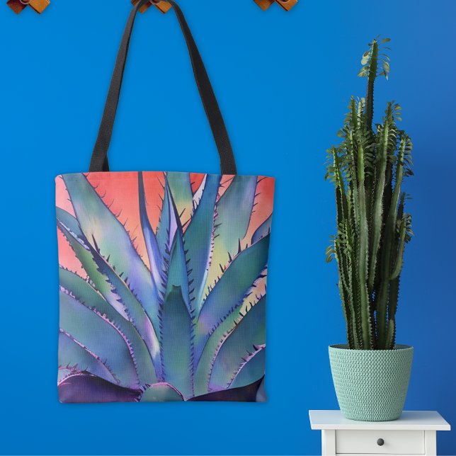 Agave at Sunset Tasche (Bold, colorful and customizable, too! Click "Personalize this Template" to add a name or text.)