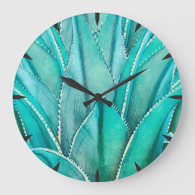 Agave Große Wanduhr (Vorderseite)