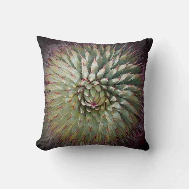 Agave nagelt 16" quadratisches Kissen fest (Vorderseite)