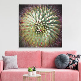 Agave Spikes Green Fine Art Square Leinwanddruck