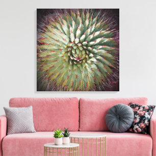 Agave Spikes Green Fine Art Square Leinwanddruck