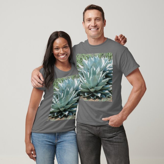 Agave Sukkulente Pflanze Cactus Green Salin grau T-Shirt (Unisex)