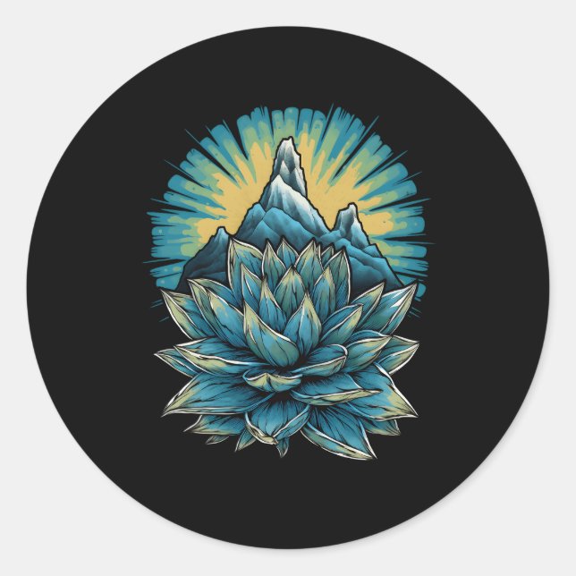 Agave Titanota Royal Agave Chalk Agave Succulent P Runder Aufkleber (Vorderseite)
