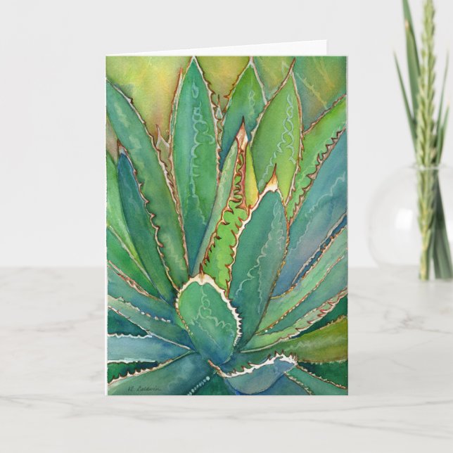 Agave watercolor notecard karte (Vorderseite)