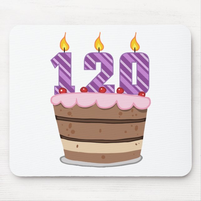 Age 120 on Birthday Cake Mousepad (Vorne)