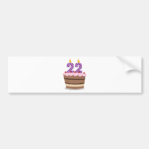 Age 22 on Birthday Cake Autoaufkleber