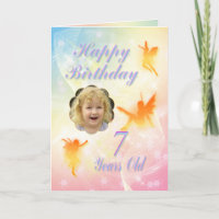 Âge 7, fée carte d'anniversaire