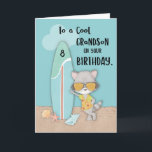 Age 8 Grandson Birthday Beach Funny Cool Raccoon Karte<br><div class="desc">Feiern Sie Ihren niedlichen Enkel zum 8. Geburtstag mit dieser coolen Raccoon-Karte mit Sommerthema. Diese Karte ist genau das Richtige für die Saison und es macht Spaß,  ihm zu verleiten,  zu gehen und die Sonne,  das Meer,  den Sand und vor allem das Wasser zu genießen.</div>