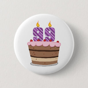 Age 99 on Birthday Cake Button