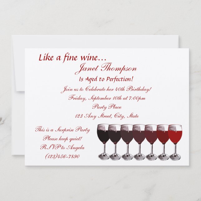 Âgé à la perfection/ Invitation d'anniversaire (Devant)