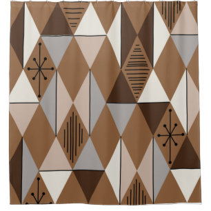 Age Art Diamonds Coffee Brown Duschvorhang