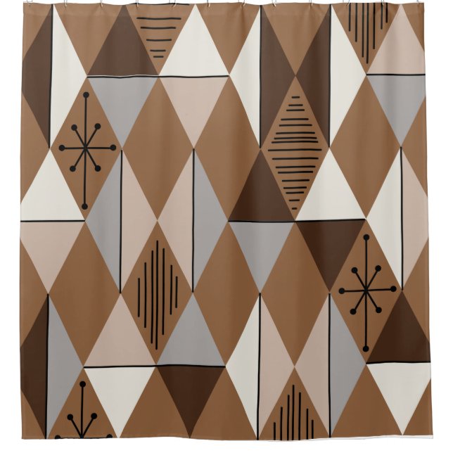 Age Art Diamonds Coffee Brown Duschvorhang (Vorderseite)
