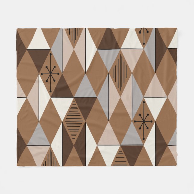 Age Art Diamonds Coffee Brown Fleecedecke (Vorderseite (Horizontal))