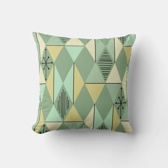 Age Art Diamonds Minze Green Yellow Kissen (Vorderseite)