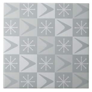 Age Checkered Boomerangs Silver Fliese