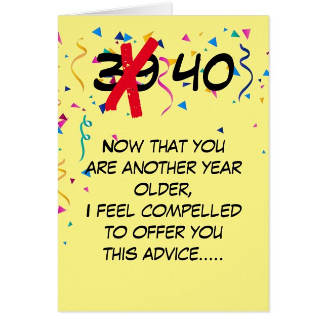 Age Customizable Humour Birthday Card (Vorne)