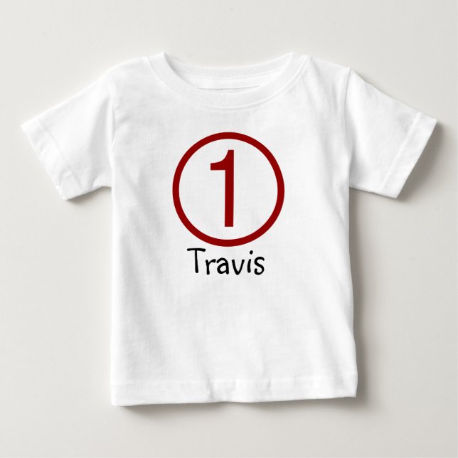 Age et nom Personnalisable 1er Anniversaire Tshirt (Devant)