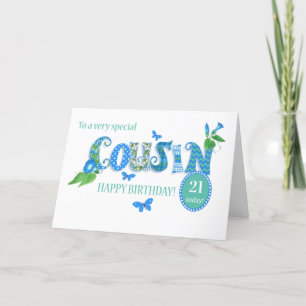 Age personnalisé Anniversaire de Cousin avec carte