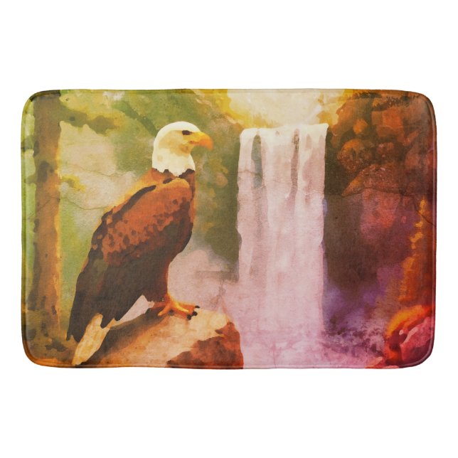 Aged oil pastel of Bald Eagle Badematte (Vorderseite)