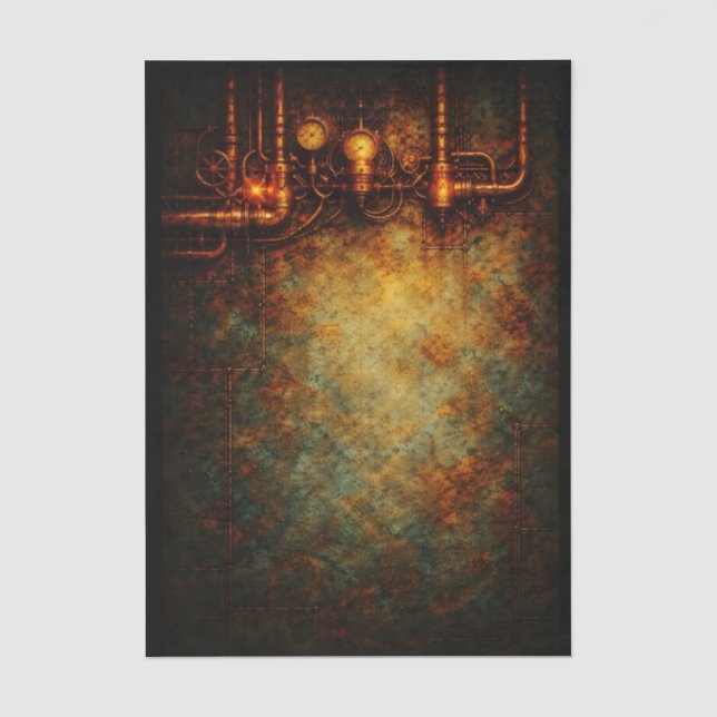 Aged Steampunk Industrial Background FG9 Decoupage Seidenpapier (Vorderseite)