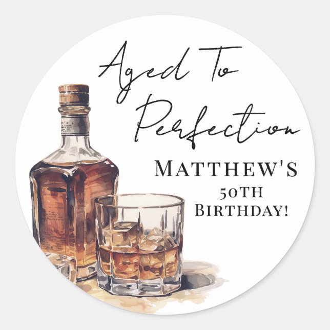 Aged To Perfection Birthday Runder Aufkleber (Vorderseite)