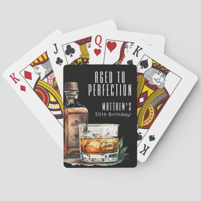 Aged To Perfection Birthday Whiskey Spielkarten (Rückseite)