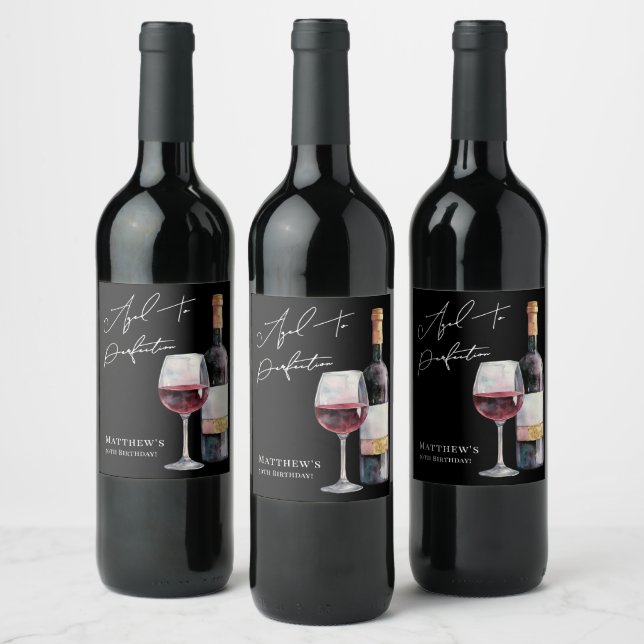 Aged To Perfection Birthday Wine Weinetikett (Flaschen)