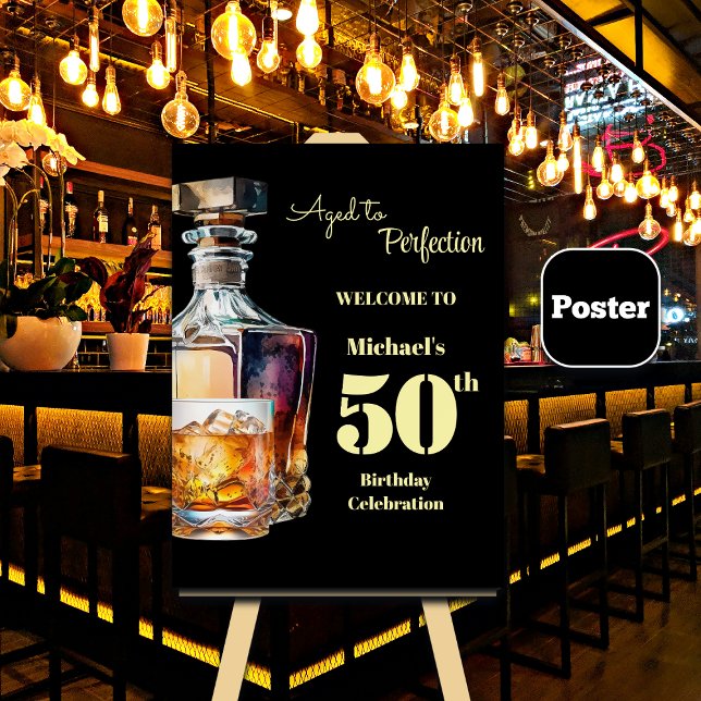 Aged to Perfection Men's 50th Whiskey Birthday Poster (Von Creator hochgeladen)