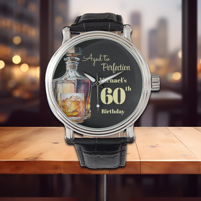 Aged to Perfection Men's 60th Whiskey Birthday  Armbanduhr (Von Creator hochgeladen)